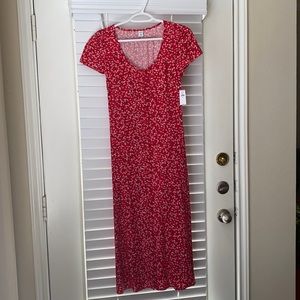 Ditsy Floral red dress